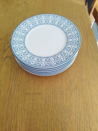 Blue and white