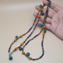 Vintage Tribal Lapis, Coral & Amber Ethnic Necklace with Turquoise Drops Image 6