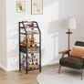 Wine Racks Free Standing- 4-Tier Stepped Drinks Cabinet Home Bar with Fabric Drawer, Wine Cabinet Wine & Glass Organizer, Bar Cabinets for Living Room, Kitchen, or Dining Room Image 7