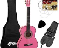 3/4 Size Classical Guitar Pack - Beginners Package with Accessories - Pink