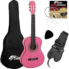 3/4 Size Classical Guitar Pack - Beginners Package with Accessories - Pink