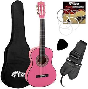 3/4 Size Classical Guitar Pack - Beginners Package with Accessories - Pink