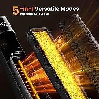 Electric Portable Space Heaters, 2000W PTC Ceramic Heater with WiFi & Voice Control, 70  Oscillation for 220 sq.ft, 3 Heat Modes, 45dB Smart Portable Space Heaters for Office & Home Use