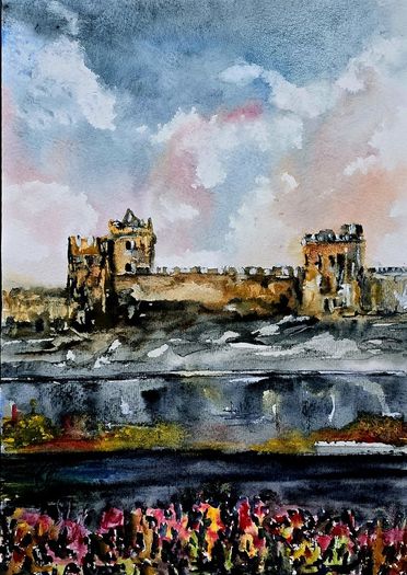 cahir castle watercolour