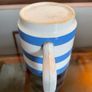 Vintage Blue White Striped Mug Colleen Pattern Carrigaline Pottery Ireland Image 3