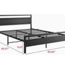 King Size Bed Frame with Wooden Headboard,Heavy Duty Metal Platform Image 9