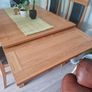 kitchen wooden table extendable in VGC with leather chairs Image 5
