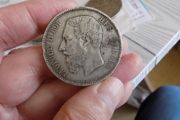 Belgium 1873.5 Francs.90% Silver Crown.Leopold 11.