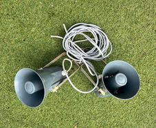 PA Speakers x 2 with pole mountings indoor or outdoor use.