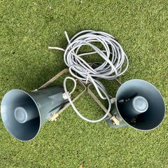 PA Speakers x 2 with pole mountings indoor or outdoor use.