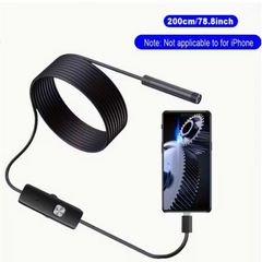 JCBLAON 1m/2m Android-Compatible Endoscope Camera with Type-C USB, 640x480P HD Resolution, Adjustable Soft Wire Borescope Suitable for Car Inspection,,, for Use with Smartphones/Tablets (No External Adapter Required)