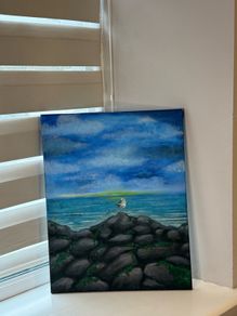Painting on Canvas - Irish Coast Vibe Seascape (30x50cm)