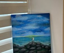 Painting on Canvas - Irish Coast Vibe Seascape (30x50cm)