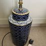 Large Ceramic Ginger Jar Table Lamp Blue & White Image 4