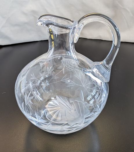Failte Irish Lead Crystal Jug Peter O Farrell Signed 1983 Hand Cut Ireland 19cm