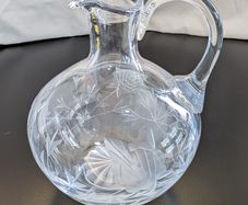 Failte Irish Lead Crystal Jug Peter O Farrell Signed 1983 Hand Cut Ireland 19cm
