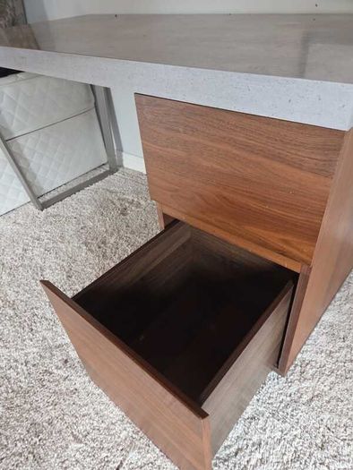 Modern Executive Desk // Walnut & Concrete Finish
