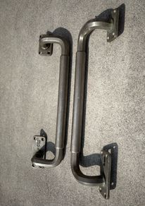 Antique art Deco chromed bronze shop door or bar door handles c1920