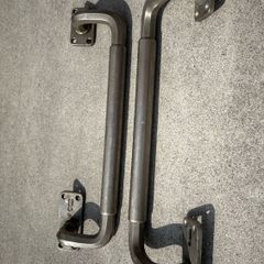 Antique art Deco chromed bronze shop door or bar door handles c1920