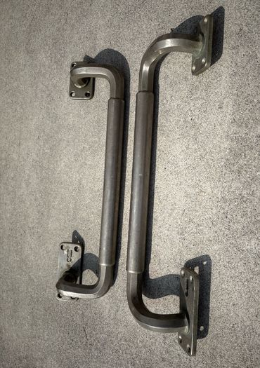 Antique art Deco chromed bronze shop door or bar door handles c1920