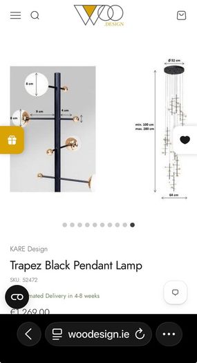 Trapez Black Pendant Lamp - Kare Design