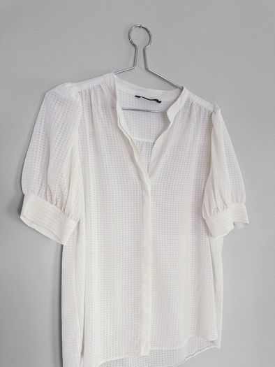 Pre Owned Dunnes Stores White Textured Blouse