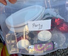 Box of party stuff