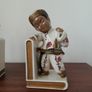 Vintage Asian Hand Painted Pottery Bookends Image 3