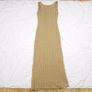 Subtitled Green Tan Beige Crinkle Textured Sleeveless Column Maxi Dress Size XS Image 7