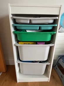 IKEA Trofast storage unit with 6 boxes - white