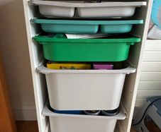 IKEA Trofast storage unit with 6 boxes - white