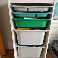 IKEA Trofast storage unit with 6 boxes - white