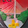 Heavy Cast Iron GAA Crest for Louth, including the Mary McAleese Boyne Cable Bridge and the St. Brigid's Cross, postage available or collection Image 2