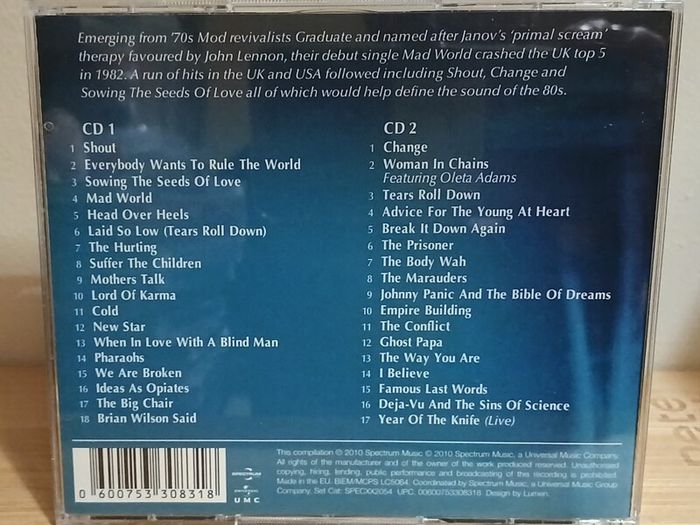 Tears For Fears Mad World The Collection 2 CD Album