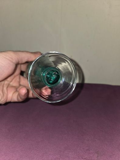Vintage mini blue glass vase
