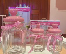 Pink Glass Jars