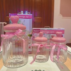 Pink Glass Jars