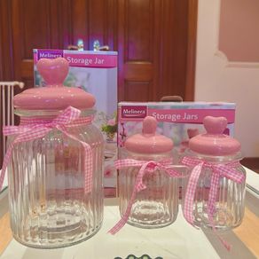 Pink Glass Jars