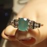 Natural Green Agate Gemstone Ring Image 8