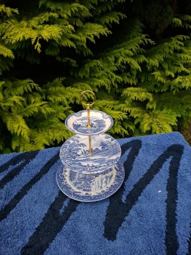 Blue hand drill cake stand  postage possible