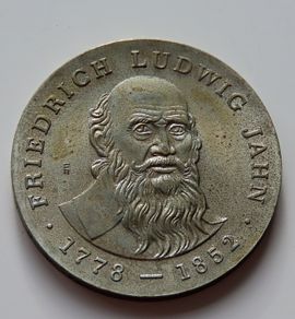 Rare Friedrich Ludwig Jahn 5 Mark 1977 East Germany DDR