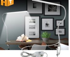 Long Arm Table Lamp 48 LEDs Clip Mounted Office USB Lamp