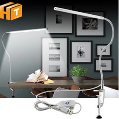Long Arm Table Lamp 48 LEDs Clip Mounted Office USB Lamp