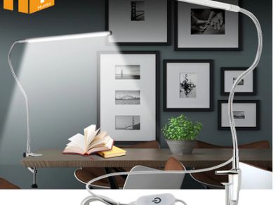 Long Arm Table Lamp 48 LEDs Clip Mounted Office USB Lamp