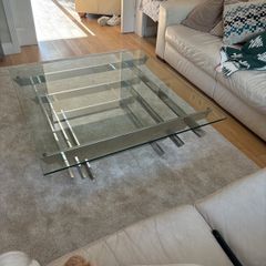 Glass Top Chrome coffee table