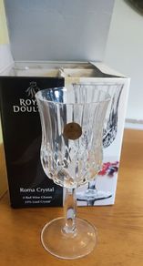 Set of 4 Royal Doulton Red  Wine Glasses Crystal
