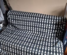 High Quality IKEA Lycksele Lovas 2-Seater Sofa Bed in Excellent Condition With Fabric Cover in a Discontinued Popular Pattern
