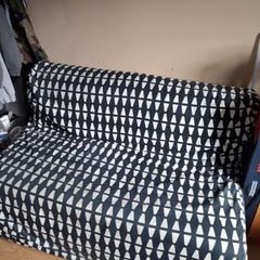 High Quality IKEA Lycksele Lovas 2-Seater Sofa Bed in Excellent Condition With Fabric Cover in a Discontinued Popular Pattern