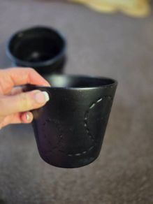 3 ikea plant pots in black colour
