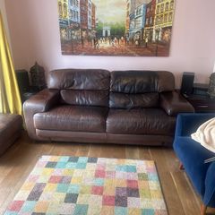 FREE Brown Leather Sofa